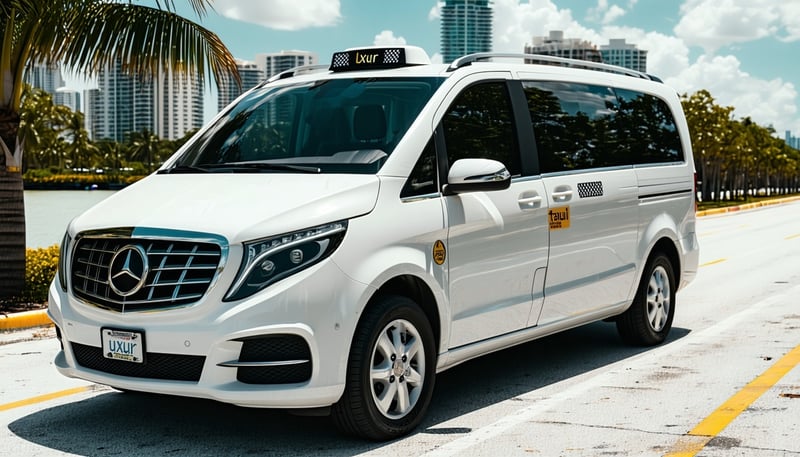Uxur Taxi vehicle providing long-distance ride share service between Orlando and Miami
